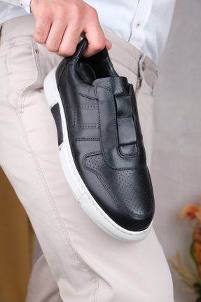 کفش کژوال مشکی مردانه چرم طبیعی پاشنه کوتاه ( 4 - 1 cm ) پاشنه ساده کد 823424466
