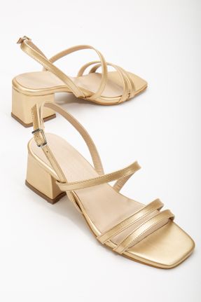 کفش پاشنه بلند کلاسیک طلائی زنانه چرم مصنوعی پاشنه ضخیم پاشنه متوسط ( 5 - 9 cm ) کد 823684749