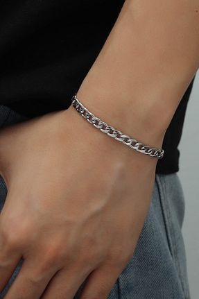 دستبند استیل (فولاد) طوسی مردانه استیل ضد زنگ Bluem - کد 823769414