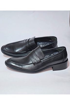 کفش کلاسیک مشکی مردانه چرم خالص YETİŞ LUXURY - کد 823797794