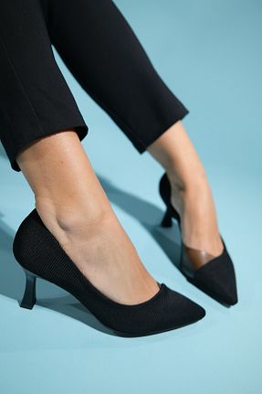 کفش استایلیتو مشکی پاشنه نازک luvishoes - کد 823926991