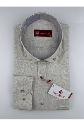 پیراهن بژ مردانه رگولار MEGALDİ - کد 824015174