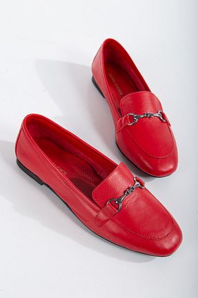 بابت قرمز زنانه چرم خالص derim shoes - کد 814225443
