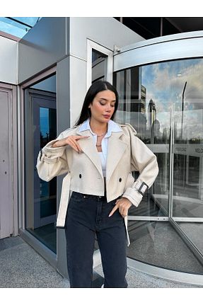کت طوسی زنانه کراپ Lady Pixie - کد 823658932