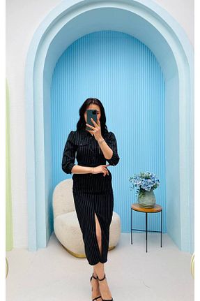 لباس مشکی زنانه بافتنی şems fashion - کد 823681253