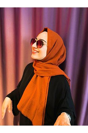 شال نارنجی زنانه پنبه پلی استر HANDE ERTAŞ TESETTÜR GİYİM - کد 823715671