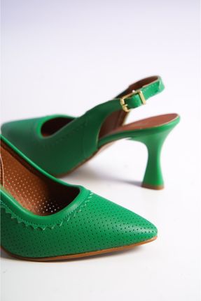 کفش پاشنه بلند کلاسیک سبز زنانه پاشنه نازک پاشنه متوسط ( 5 - 9 cm ) کد 823737476