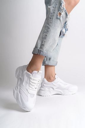 کفش اسنیکر سفید زنانه بند دار Minaj Store - کد 823733909