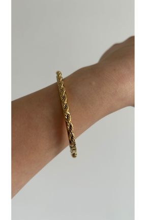 دستبند استیل طلائی زنانه فولاد ( استیل ) کد 823740448