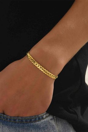 دستبند استیل (فولاد) زرد مردانه استیل ضد زنگ Bluem - کد 823779262