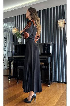 دامن مشکی زنانه پارچه Atelier Derin - کد 823887642