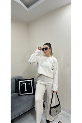 ست بالاتنه و پائین تنه بژ زنانه تریکو Tuem - کد 823901982