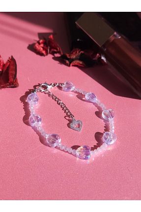 دستبند استیل (فولاد) صورتی زنانه استیل ضد زنگ LE&DA Accessory - کد 823954293
