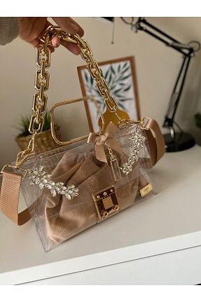 کیف دوشی بژ زنانه پارچه ای AREV BAGS - کد 824046186