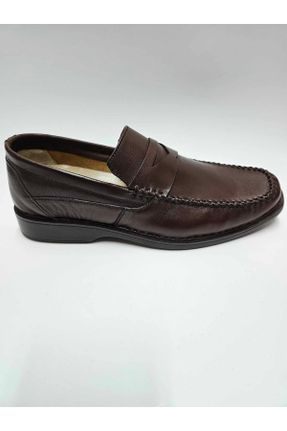 کفش کژوال قهوه ای مردانه چرم طبیعی پاشنه کوتاه ( 4 - 1 cm ) پاشنه ساده کد 824275668