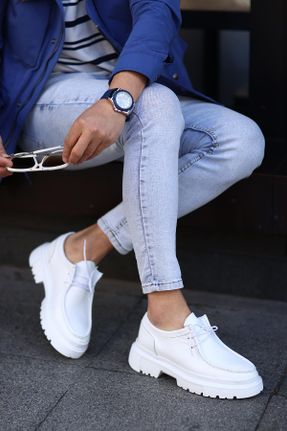 کفش کژوال سفید مردانه پاشنه کوتاه ( 4 - 1 cm ) پاشنه ساده کد 819033872