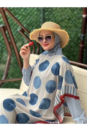 مایو حجاب طوسی زنانه مخلوط پلی استر ALLMİRA FASHION - کد 824457731