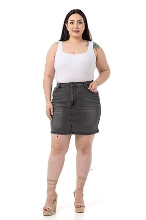 دامن سایز بزرگ طوسی زنانه پنبه ای DISENTIS MODEST - کد 824499254
