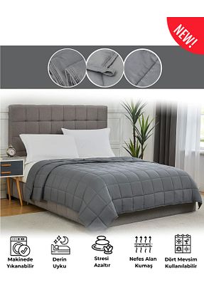 لحاف تکنفره طوسی Silikon Terapise - کد 824543633