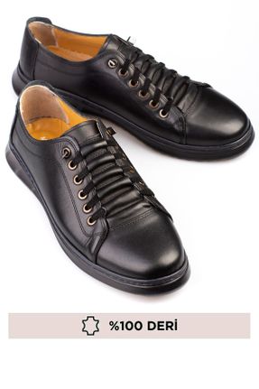 کفش کژوال مشکی مردانه چرم طبیعی پاشنه کوتاه ( 4 - 1 cm ) پاشنه ساده کد 824541592