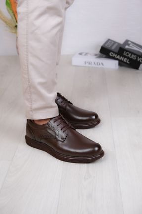 کفش آکسفورد قهوه ای مردانه چرم طبیعی پاشنه کوتاه ( 4 - 1 cm ) کد 824565564
