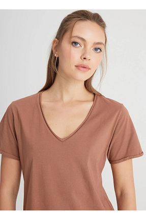 تیشرت قهوه ای زنانه رگولار Wrangler - کد 819647385