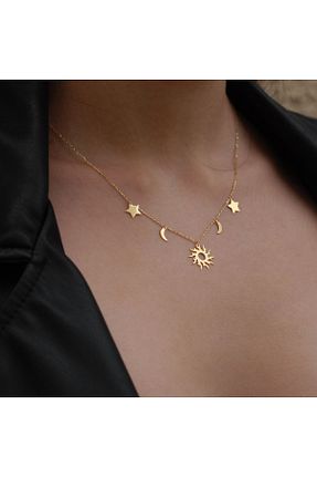 گردنبند نقره طلائی زنانه 925 عیار Gökdeniz 925 - کد 824130499