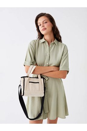 کیف دوشی نباتی زنانه پارچه ای LC Waikiki - کد 824136820