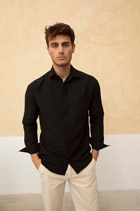 پیراهن مشکی مردانه یقه پیراهنی COOL TARZ - کد 824155698