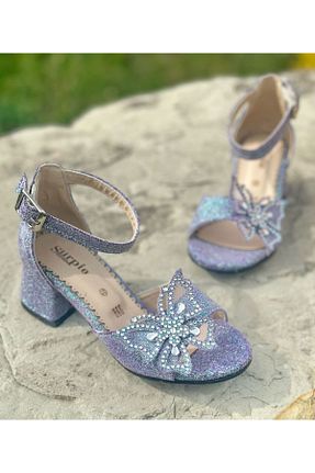 کفش پاشنه بلند کلاسیک بنفش بچه گانه پارچه Surpie Shoes - کد 817200221