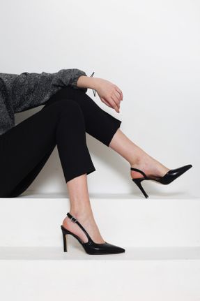 کفش پاشنه بلند کلاسیک مشکی زنانه چرم مصنوعی پاشنه نازک پاشنه متوسط ( 5 - 9 cm ) کد 823812048