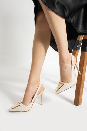 کفش پاشنه بلند کلاسیک بژ زنانه PU پاشنه نازک پاشنه بلند ( +10 cm) کد 818123622
