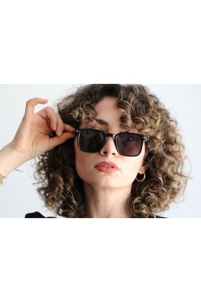 عینک آفتابی مشکی زنانه 55 UV400 پلاستیک مات کد 824197599