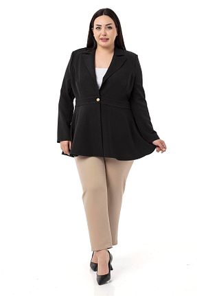 کت سایز بزرگ مشکی زنانه پلی استر DISENTIS MODEST - کد 824195995