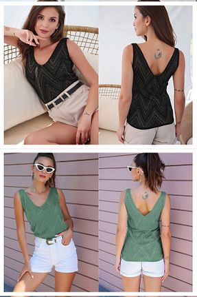بلوز مشکی زنانه ساده AQE FASHION - کد 824180287