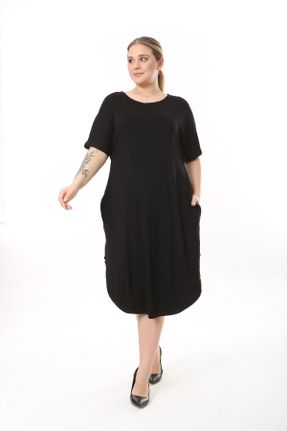 لباس مشکی زنانه ویسکون سایز بزرگ بافت کد 824225954