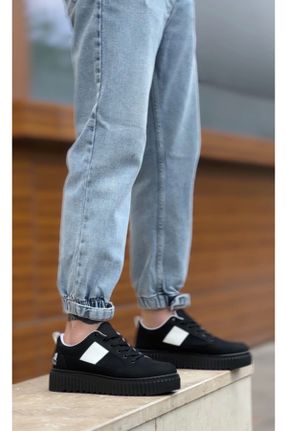 کفش کژوال مشکی مردانه چرم مصنوعی پاشنه کوتاه ( 4 - 1 cm ) پاشنه ساده کد 824284643