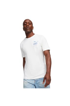 تی شرت سفید مردانه رگولار تکی کد 824355385