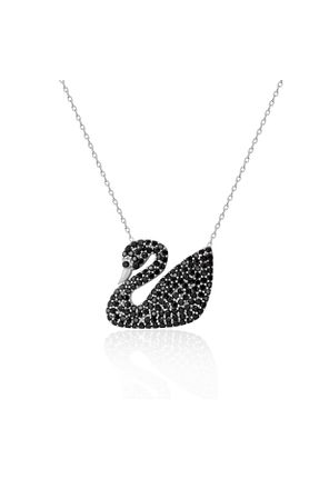 گردنبند نقره مشکی زنانه 925 عیار Silveranka - کد 824388638