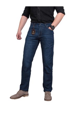 شلوار جین آبی مردانه پاچه لوله ای جین ساده کد 824479661