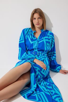 لباس آبی زنانه بافت رگولار ویسکون کد 824197467