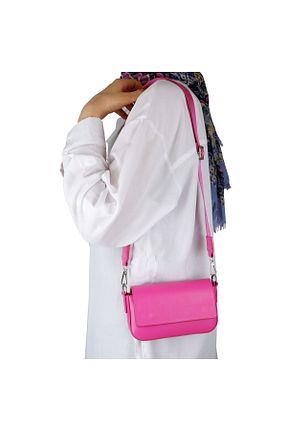 کیف دوشی صورتی زنانه چرم مصنوعی AlphaClub Bag - کد 824357252