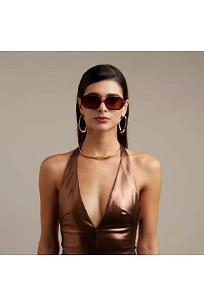 عینک آفتابی قهوه ای زنانه UV400 Okkia - کد 824162041