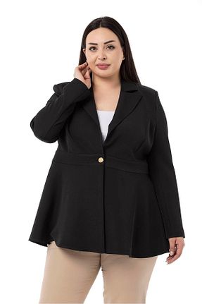 کت سایز بزرگ مشکی زنانه پلی استر DISENTIS MODEST - کد 824195995