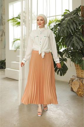 دامن حجاب قهوه ای زنانه رگولار moda periy - کد 824198777