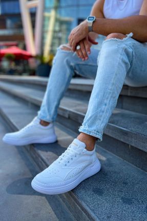 کفش کژوال سفید مردانه پاشنه کوتاه ( 4 - 1 cm ) پاشنه ساده کد 819624256