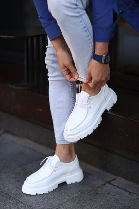 کفش کژوال سفید مردانه پاشنه کوتاه ( 4 - 1 cm ) پاشنه ساده کد 819033872