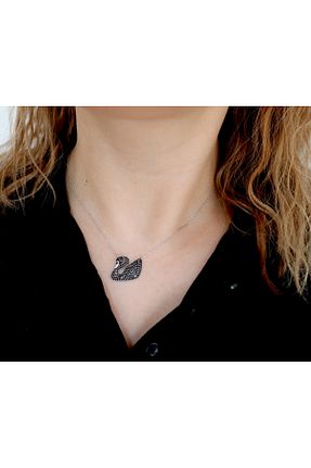 گردنبند نقره مشکی زنانه 925 عیار Silveranka - کد 824388638