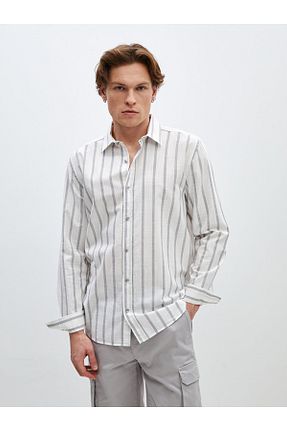 پیراهن طوسی مردانه رگولار LC Waikiki - کد 824410167