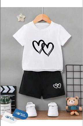 ست بالاتنه و پائین تنه سفید بچه گانه بافت FRİENDS KİDS - کد 824451840